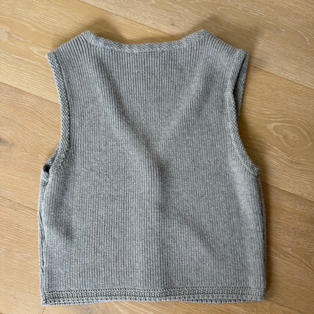 Abercrombie & Fitch Mara Grey Ribbed Knit Sweater Vest Old Money Sz S - Picture 5 of 6